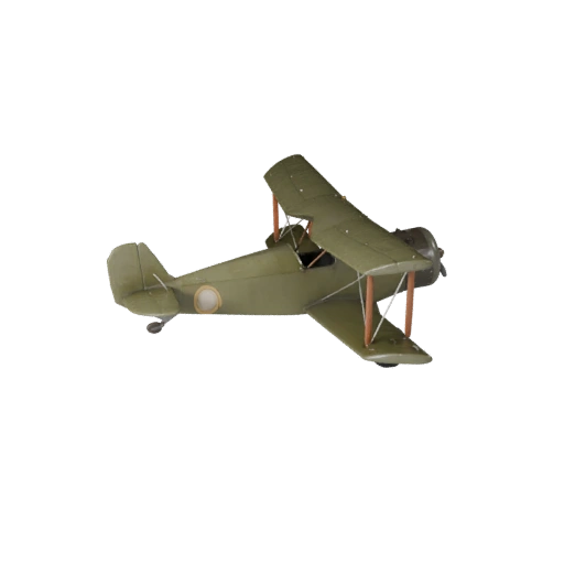 Biplano d'epoca 3D Model - Pronto per il gioco PBR Veicoli e trasporti Asset
