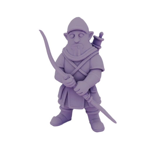 Miniatura STL de Guardabosques Enano Medieval - Guardia