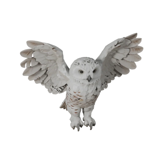 Hohe Poly Schneeeule 3D-Modell - Detailliertes STL-Asset für den Druck