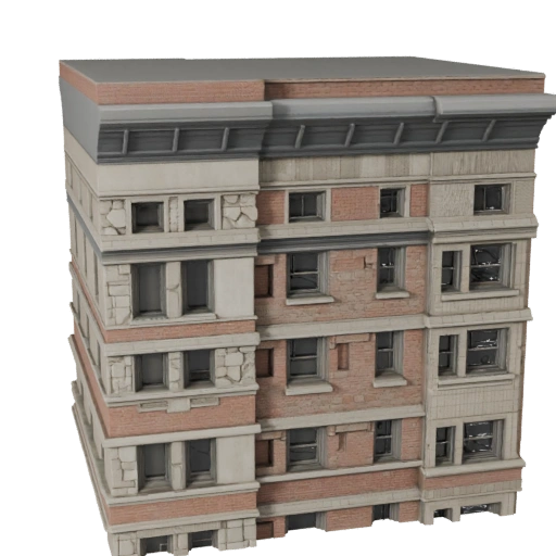 Modello 3D di facciata in pietra high poly per Archviz per Architettura
