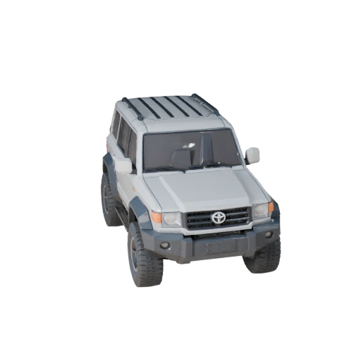 Modelo 3D SUV Baixo Poli Inspirado em Toyota para Unity e Unreal