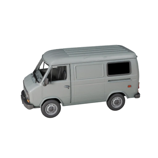 Modèle 3D de camionnette de livraison vintage pour Unity - Asset temps réel