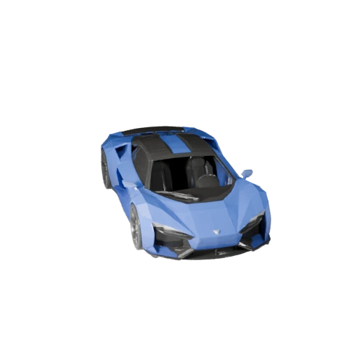 Low Poly Hypercar 3D Model for Unity & Unreal PBR Asset