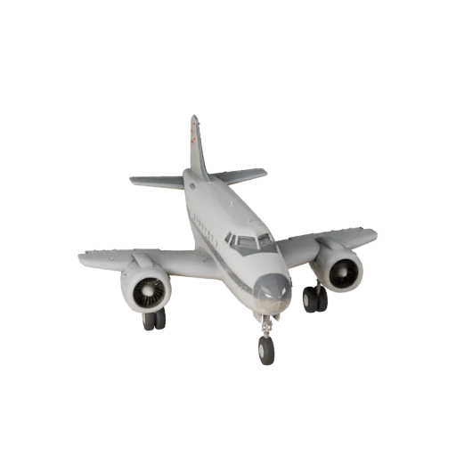 High Poly Vintage Airliner 3D Model for Studio Renders