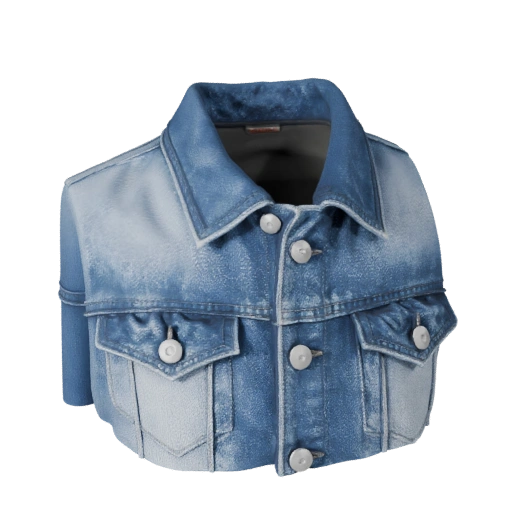 Asset 3D Giacca di Jeans per Negozi E-commerce