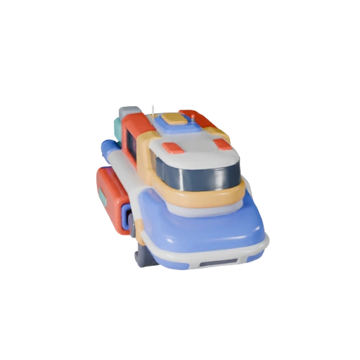 Hover-LKW 3D-Modell - Stilisierte Low Poly Spiel-Asset
