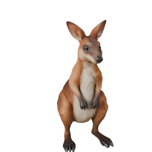 Modelo 3D de Wallaby Caricatura - Activo Estilizado para Animación | PBR