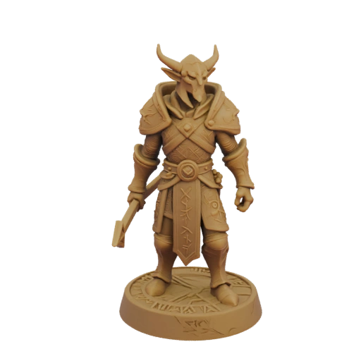 Mittelalterliche Tiefling Hexenmeister Miniatur STL