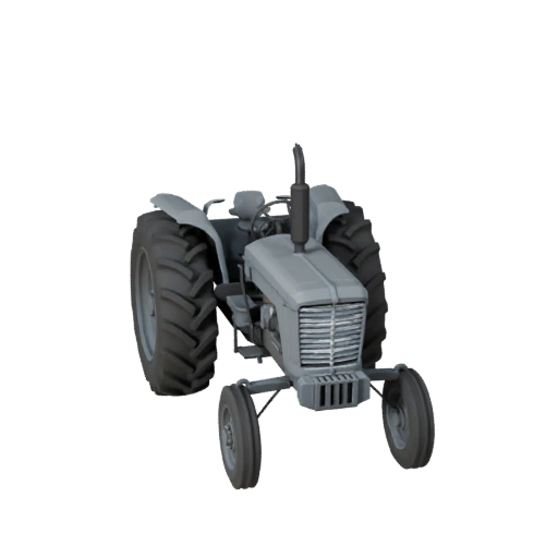 Low Poly Oldtimer-Bauernschlepper 3D-Modell für Unity & Unreal