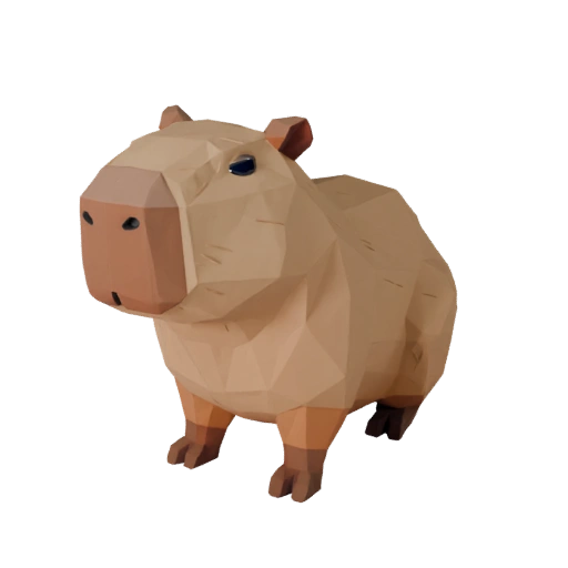 Modello 3D Capibara Low Poly - Asset Unity con FBX | PBR