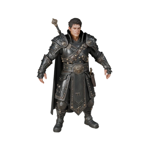 Modèle de personnage réaliste de moine d'assaut - Monté