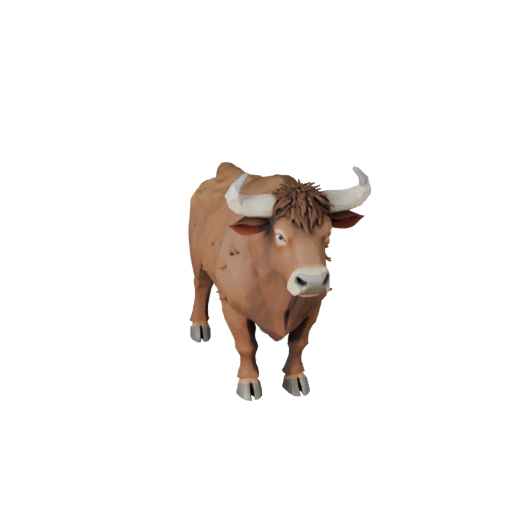 Modello 3D Toro Low Poly - Asset Unity con FBX | Royalty-Free