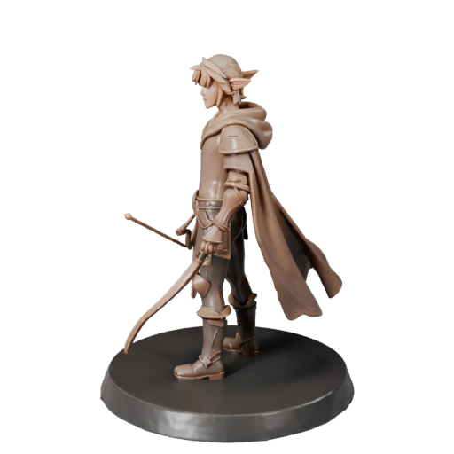 AR Viewer Elf Ranger Miniature GLB | Web Asset Pack