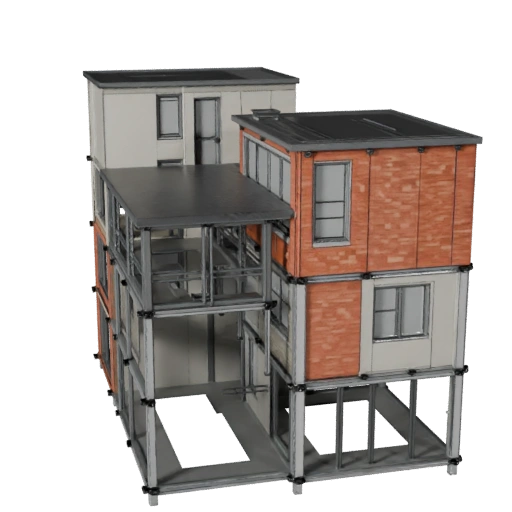 Kit de Apartamento Modular Modelo 3D para Blender - Ativo de Renderização
