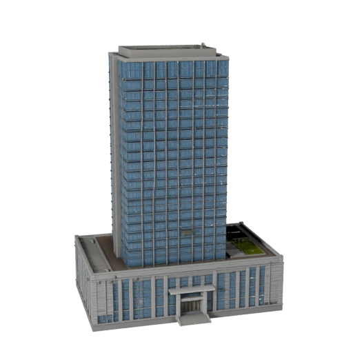 Low Poly Gemischtes Hochhaus 3D-Modell für Spiele & VR
