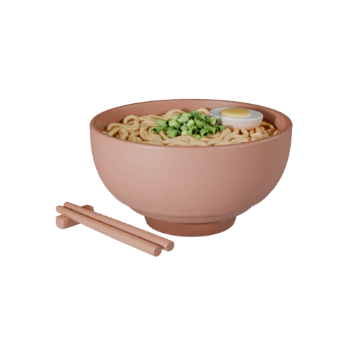 Modello 3D Ciotola di Ramen per Rendering Cinematografici Hero