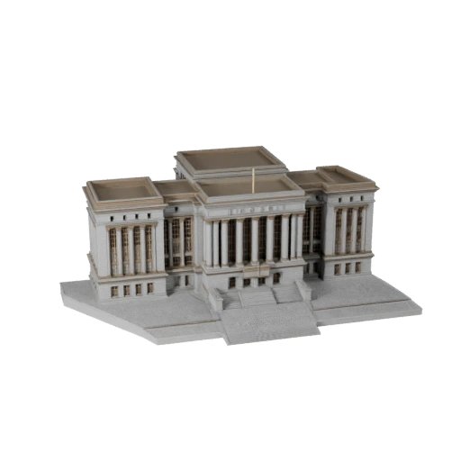 Druckbares Gerichtsgebäude STL 3D-Modell - Maßstabsgetreues Asset für Mockups
