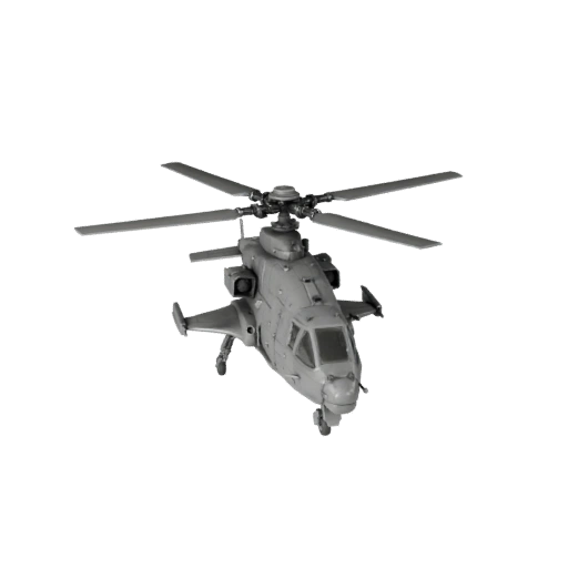 Modelo 3D STL Imprimível de Helicóptero de Ataque Inspirado em Apache
