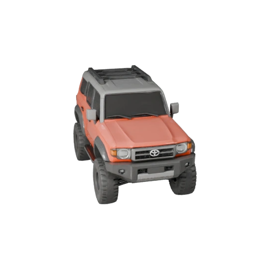 Modelo 3D de SUV Cartoon Inspirado em Toyota - Estilizado para Jogo
