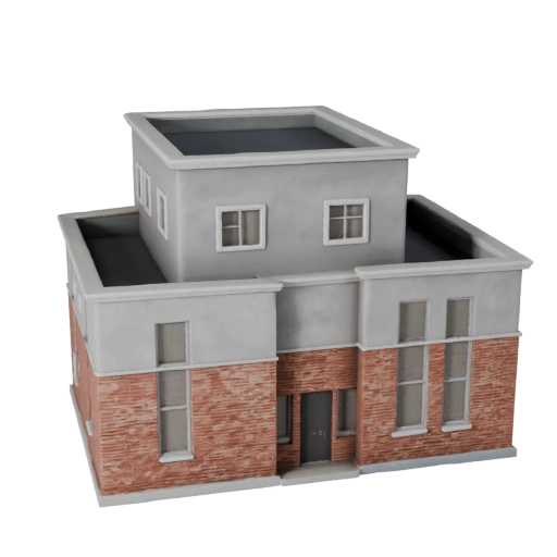 Suburban House 3D Model for Unity - Game Asset for Architecture