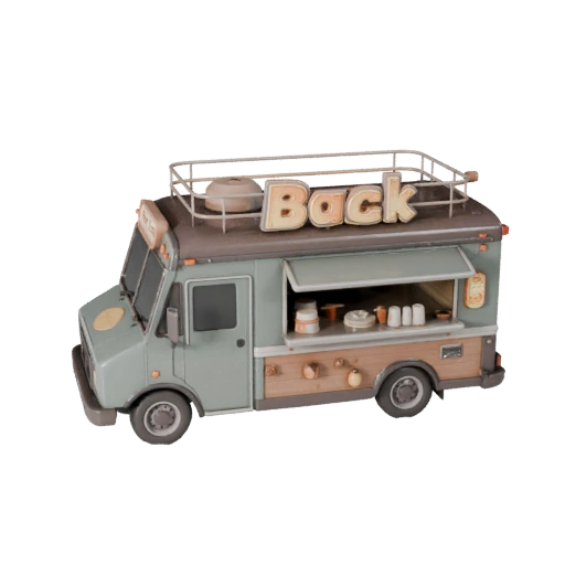 Food Truck 3D Model for Unity - Low Poly Game Asset (Legacy)