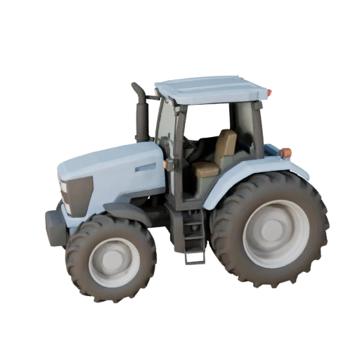 Low Poly Landwirtschaftlicher Traktor 3D-Modell für Unity & Unreal Spiele
