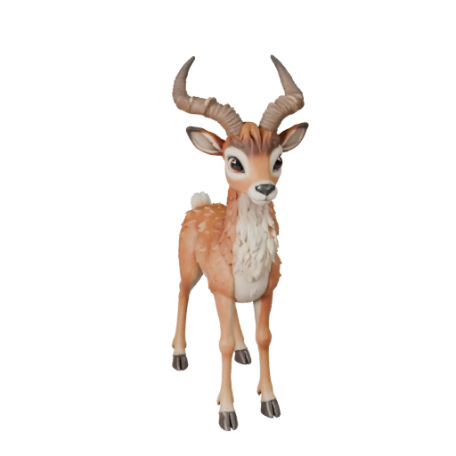 Modelo 3D de Gazela de Desenho Animado - Asset Estilizado para Animação | PBR