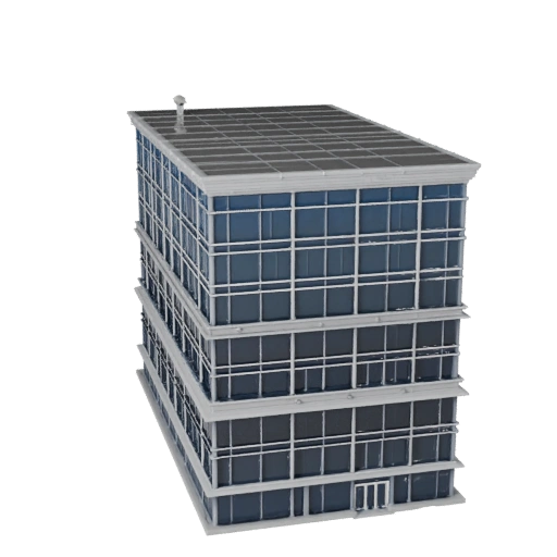 Modelo 3D de Fachada de Muro Cortina para Unity - Activo de Juego