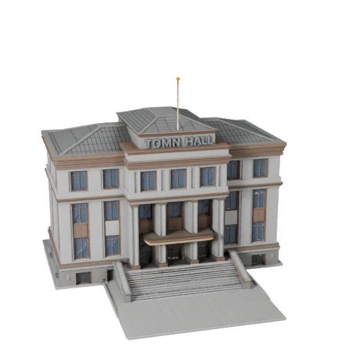 Modelo 3D de Salón de Pueblo para Blender - Recurso de Render para Arquitectura