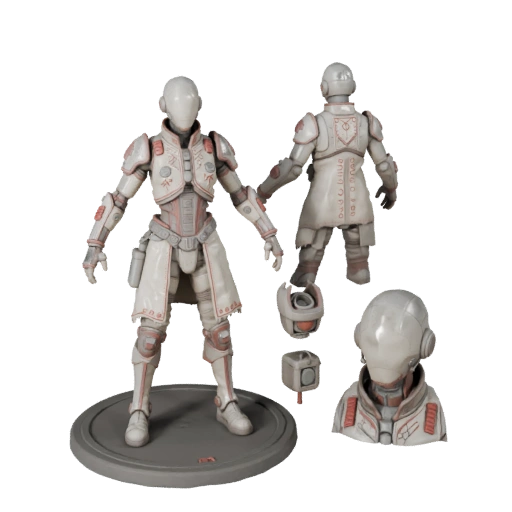 Sci-Fi Panzerung NPC Wissenschaftler Charakter Modell - Geriggt