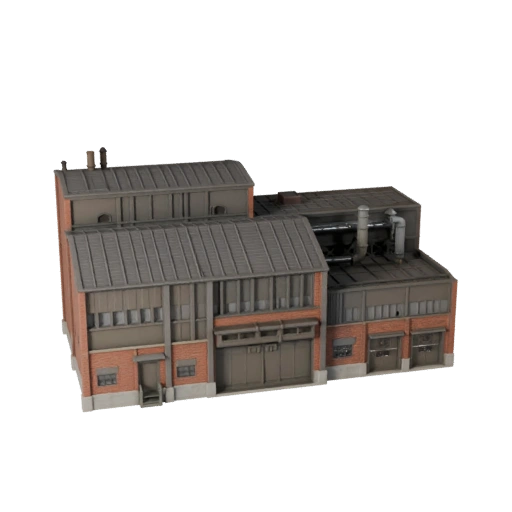 Low Poly Zementanlage 3D-Modell für Echtzeit-Spiele und VR