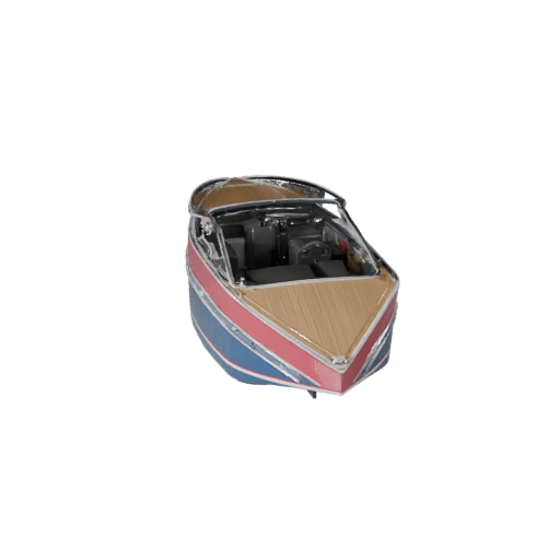 Hohe Poly Schnellboot 3D Modell für Studio Renderings PBR Asset