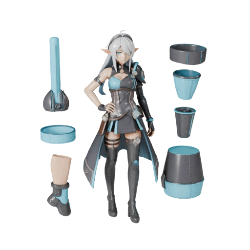 Anime Druid Character Model - Rigged