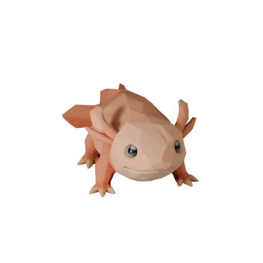 Low Poly Axolotl 3D Modell - Unity Game Asset mit FBX | Lizenzfrei