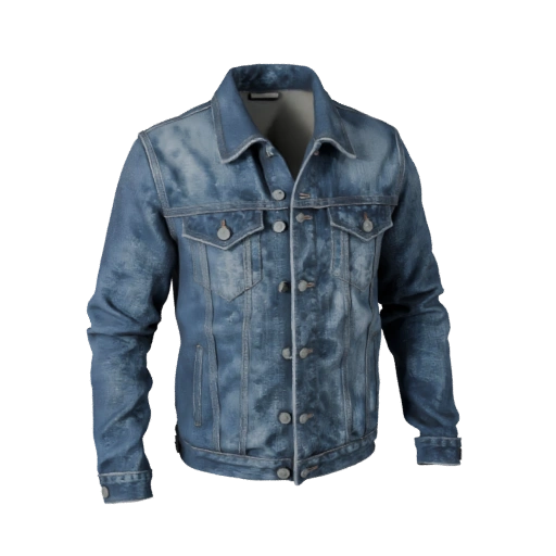 Modello 3D Realistico di Giacca di Jeans per Studi Cinematografici