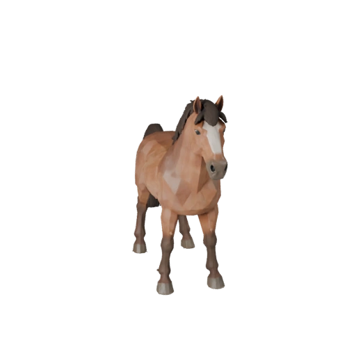 Modelo 3D de Caballo Poligonal Bajo - Asset de Juego para Unity con FBX | Libre de Regalías
