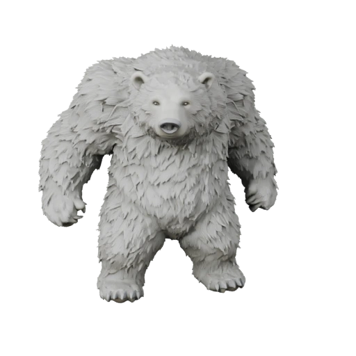 High Poly Polar Bear 3D Model - Detailed STL Asset for Printing