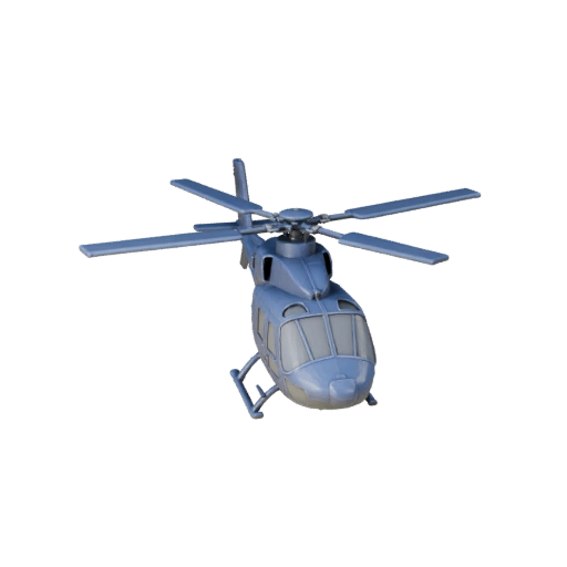 Druckbarer Rettungshubschrauber STL 3D-Modell - Display