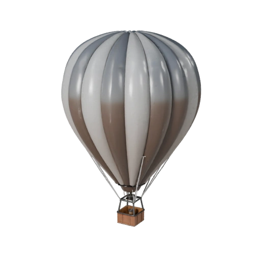 Spielbereit Heißluftballon 3D-Modell für Echtzeitnutzung