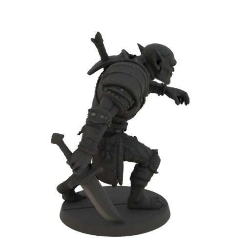 Miniatura Guerriero Goblin Fantasy STL - In Agguato