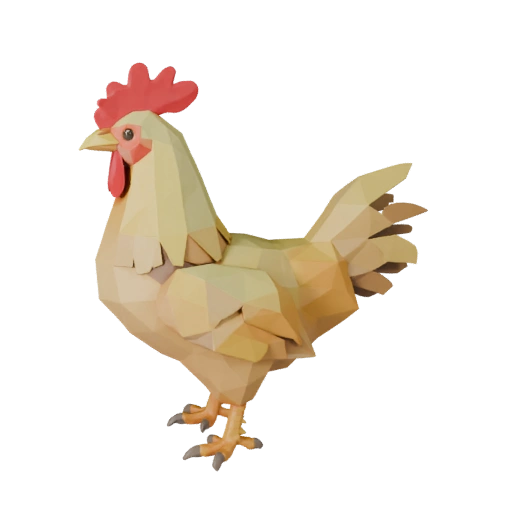 Coq Low Poly 3D - Asset Unity avec FBX | Libre de droits
