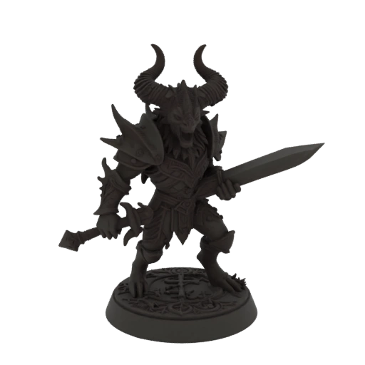 Dark Fantasy Demon Knight Miniature STL