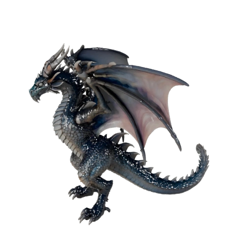 Realistischer Kristall Drache 3D Modell - Rigged PBR Asset für Spiele