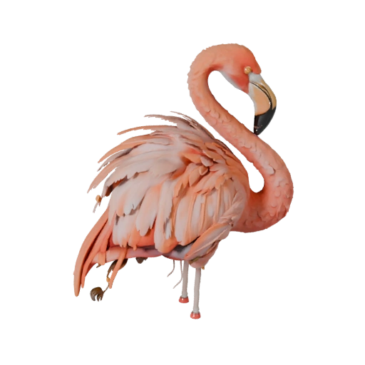 Modelo 3D Flamenco de Alto Poligonaje - Recurso STL Detallado para Impresión
