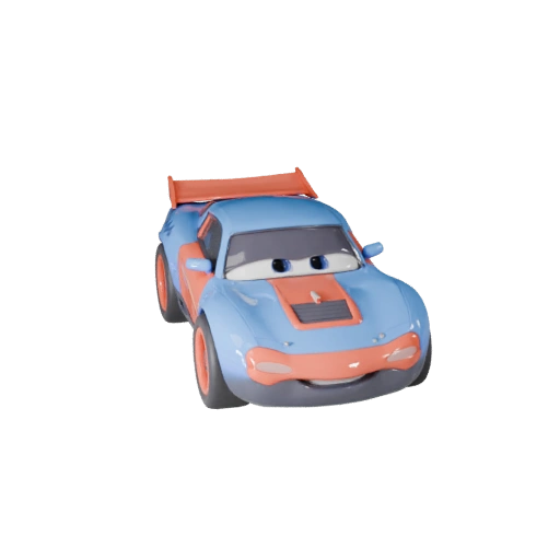 Modelo 3D de Supercarro de Desenho Animado para Ativo de Jogo Estilizado PBR (Legacy)