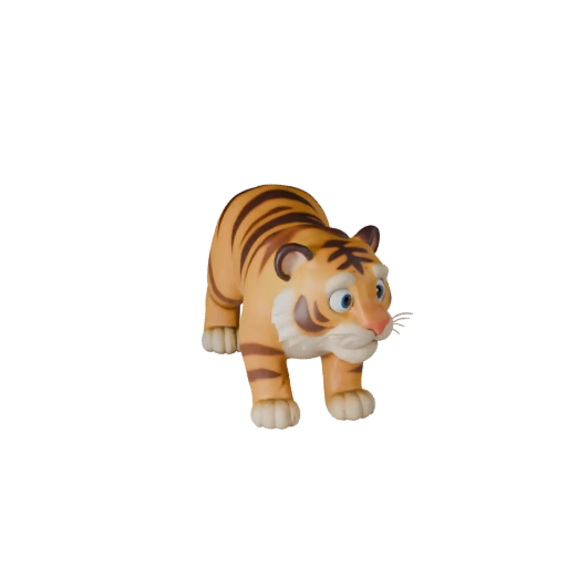 Modèle 3D de Tigre du Bengale Dessin Animé - Actif Stylisé pour l'Animation