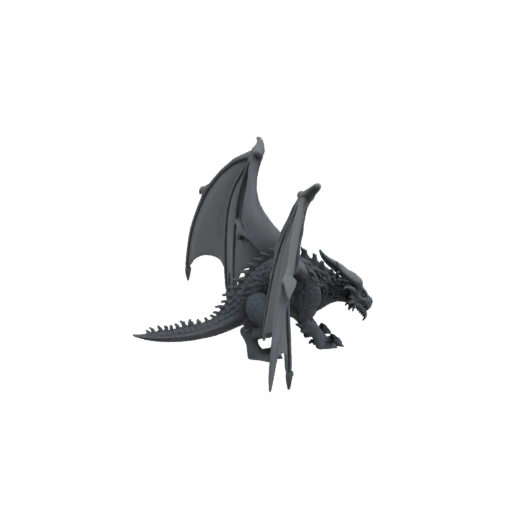 Fantasy Infernal Dragon Boss Miniature STL - Wing Spread