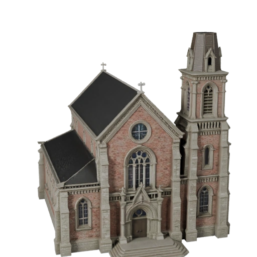 Hohe Poly Kirche 3D Modell für Archviz für Architektur