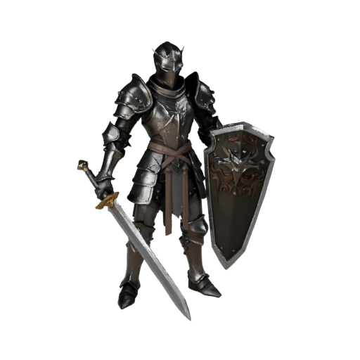 Modello di Personaggio Paladino Anime Indurito in Battaglia - Modellato