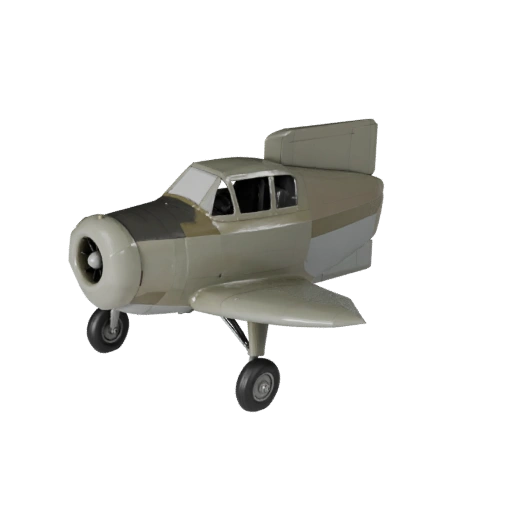 Vintage-Kampfflugzeug 3D-Modell - Hohe Poly PBR-Asset für